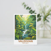 Valdivian regenwoud illustratie reizen briefkaart (Staand voorkant)