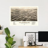 Valdosta, GA Panoramische Kaart - 1885 Poster (Thuiskantoor)