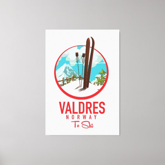Valdres Norway Ski logo Canvas Afdruk (Voorkant)