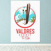 Valdres Norway Ski logo Canvas Afdruk (Insitu (Houten vloer))