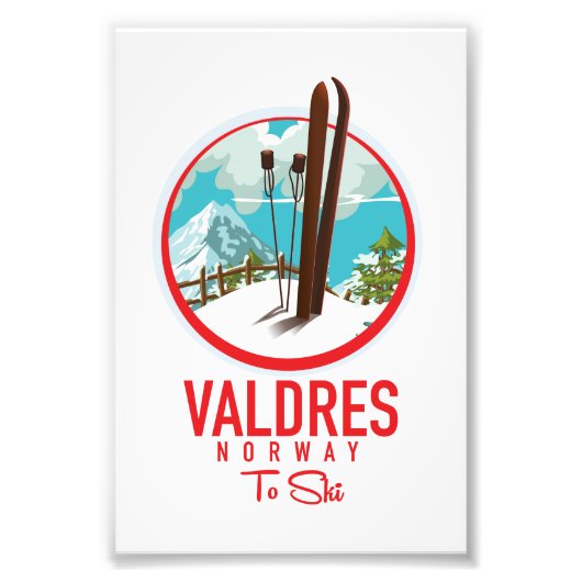 Valdres Norway Ski logo Foto Afdruk (Voorkant)