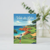 Vale do Lobo Portugal, golfer Briefkaart (Staand voorkant)