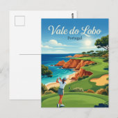 Vale do Lobo Portugal, golfer Briefkaart (Voorkant / Achterkant)