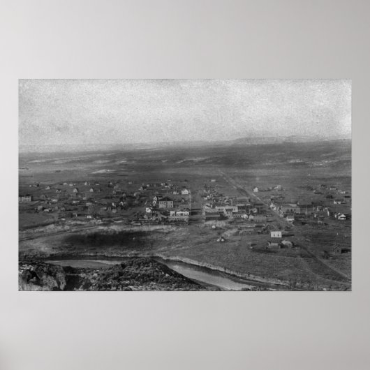 Vale, Oregon Birds Eye Uitzicht van de stadfoto Poster (Voorkant)