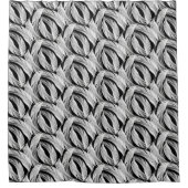 Vale veren in zwart-wit douchegordijn (Voorkant)