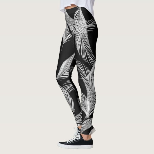 Vale veren in zwart-wit leggings (Links)