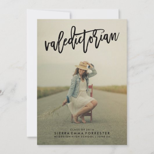 Valedictorian 1 Aankondiging van het Afstuderen op (Voorkant)