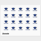 Valedictorian Blue Afstudeerder Pet Afstuderen Gif Ronde Sticker (Vel)