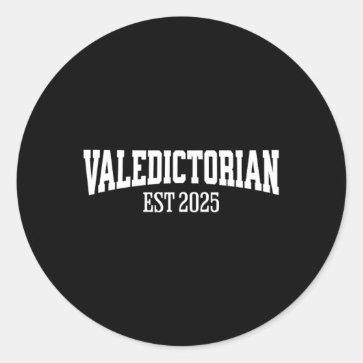 Valedictorian CL van 2025 Afstuderen Afstuderen Ronde Sticker (Voorkant)