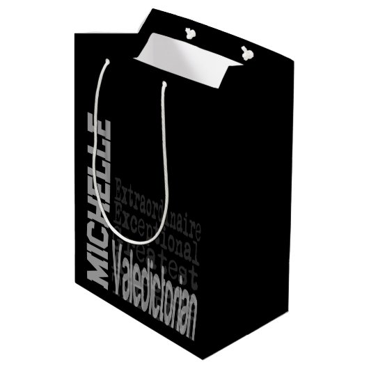 Valedictorian Extraordinaire CUSTOM Medium Cadeauzakje (Achterkant Gekanteld)