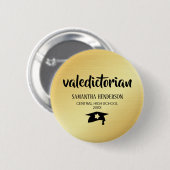 Valedictorian Gold gepersonaliseerd Afstuderen Ronde Button 5,7 Cm (Voorkant /achterkant)