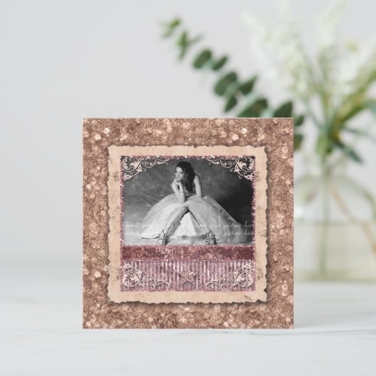 Valedictorian Grad Kerst Roze Gouden Ster Kaart (Staand voorkant)