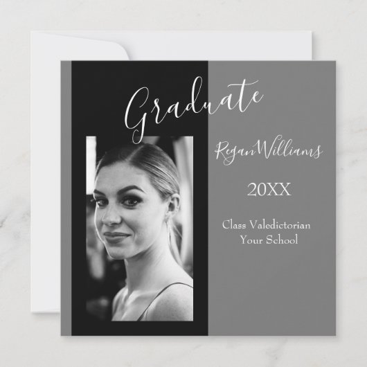 Valedictorian Photo Custom Modern Afstuderen Kaart (Voorkant)