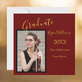 Valedictorian Photo Custom School Colors Afstudere Kaart
