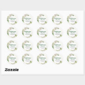 Valedictorian White Floral Gepersonaliseerd Afstud Ronde Sticker (Vel)