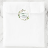 Valedictorian White Floral Gepersonaliseerd Afstud Ronde Sticker (Tas)