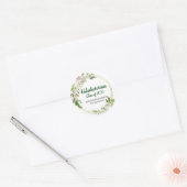 Valedictorian White Floral Gepersonaliseerd Afstud Ronde Sticker (Envelop)
