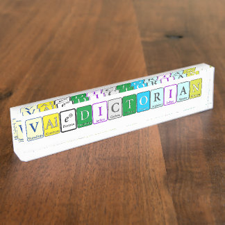 Valedictorische scheikundeplaat voor bureau naambordje