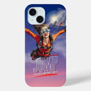 Valen met een Vrije Val-Gevoel Vrijheid Boven de W iPhone 15 Case
