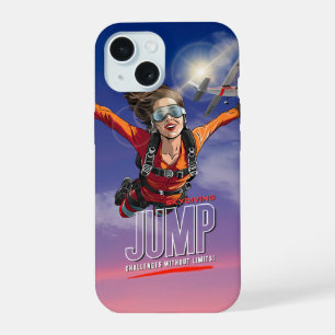 Valen met een Vrije Val-Gevoel Vrijheid Boven de W iPhone 15 Case