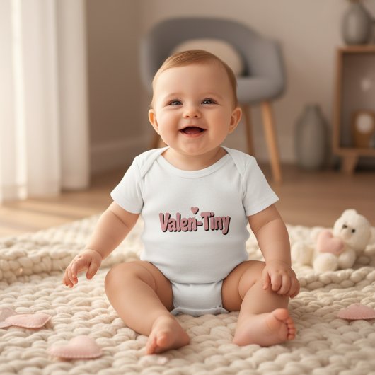 Valen-Tiny Schattig & Grappig Valentijnsoutfit voo Romper