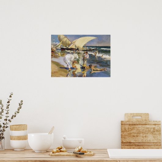 Valencia Beach in het Morning Light Poster (Keuken)