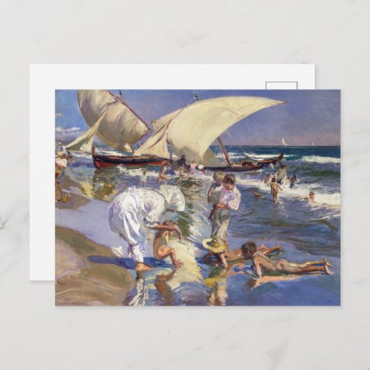 Valencia Beach Ochtend Licht | Joaquín í Sorolla  Briefkaart (Voorkant / Achterkant)