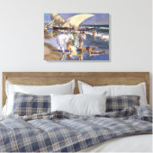 Valencia Beach Ochtend Licht | Joaquín í Sorolla Canvas Afdruk (Insitu (Slaapkamer))