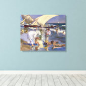 Valencia Beach Ochtend Licht | Joaquín í Sorolla  Canvas Afdruk (Insitu (Houten vloer))