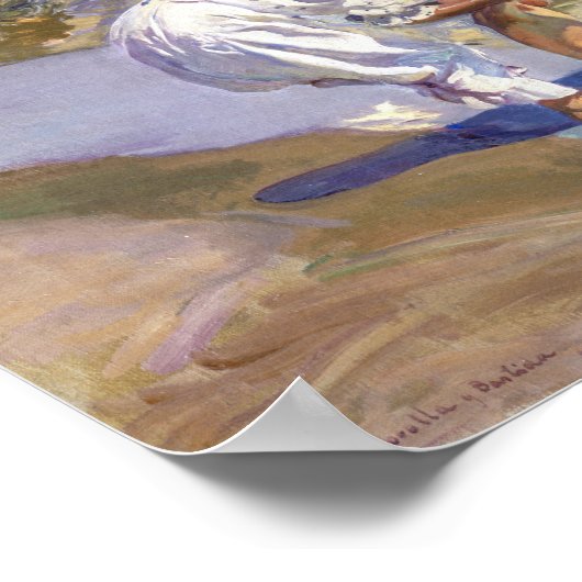 Valencia Beach Ochtend Licht | Joaquín í Sorolla  Poster (Hoek)