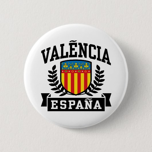 Valencia Espana Ronde Button 5,7 Cm (Voorkant)