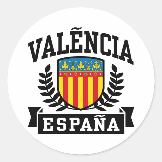 Valencia Espana Ronde Sticker (Voorkant)