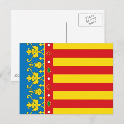 Valencia Flag Briefkaart (Voorkant / Achterkant)