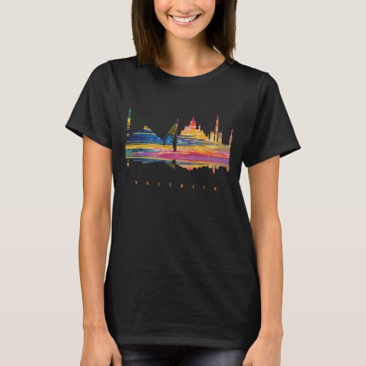 Valencia kleurrijk silhouet t-shirt (Voorkant)