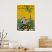Valencia Muurkunst Spanje Reisposter Spaans Poster (Keuken)