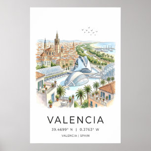 Valencia Reis Kunstprint - Dakterrassen en Poster