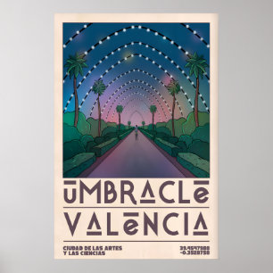 Valencia Reisposter Midden Eeuw Stijl (Galerie Poster