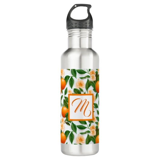 Valencia Sinaasappel en Blossom gepersonaliseerd Waterfles (Voorkant)