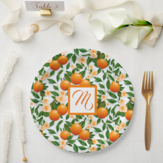 Valencia Sinaasappelbloesem Monogram Papieren Bordje