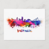 Valencia skyline in waterverf briefkaart (Voorkant)