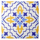 Valencia Solstice Sapphire Marigold Floral Luxury Tegeltje (Voorkant)