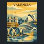 Valencia Spain Vintage - Minimalist Colorful Poster<br><div class="desc">Whether you’re a world traveler, an expat missing the Turia Gardens, or a lover of mid-century modern decor, this colorful Valencia Poster is the perfect statement piece. Featuring a clean, flat-design aesthetic and a sun-drenched palette, it evokes the warmth of the Costa Blanca. Ideal for a gallery wall, a modern...</div>