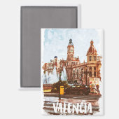 Valencia Spanje Architectuur Reizen Magneet (Voorkant / Achterkant)