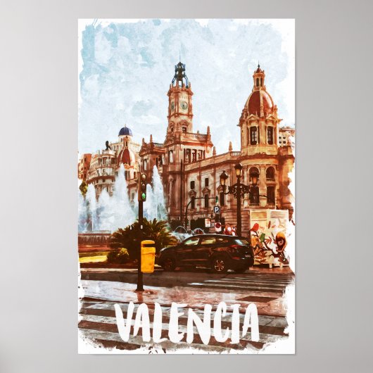 Valencia Spanje Architectuur Reizen Poster (Voorkant)