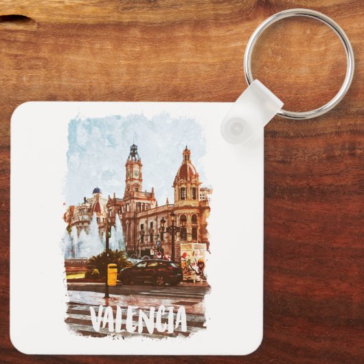 Valencia Spanje Architectuur Reizen Sleutelhanger (Achterkant)