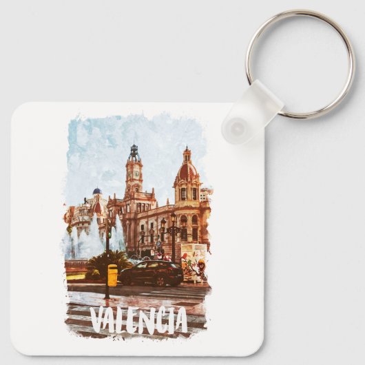 Valencia Spanje Architectuur Reizen Sleutelhanger (Achterkant)