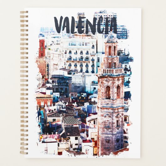 Valencia Spanje Architectuur Waterverf Stad Planner (Voorkant)