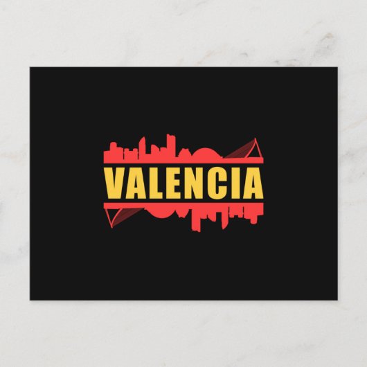 Valencia Spanje City Skyline Cityscape Grappig ges Briefkaart (Voorkant)
