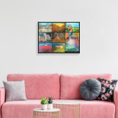 Valencia Spanje Collage Schilderij van Alfred Fox Canvas Afdruk (Insitu (Woonkamer))