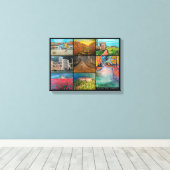 Valencia Spanje Collage Schilderij van Alfred Fox Canvas Afdruk (Insitu (Houten vloer))